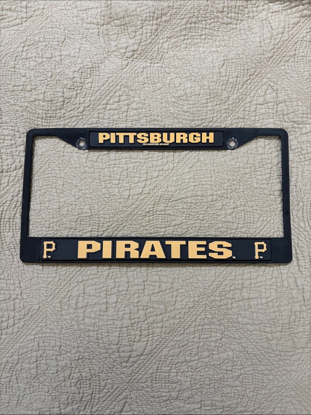 Pittsburgh Pirates License Plate Frame in Black and Gold